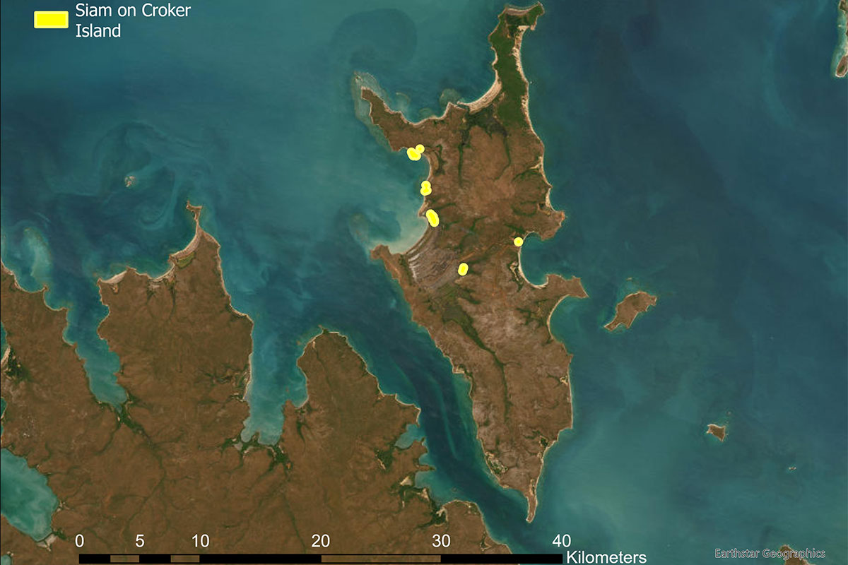 Figure 2. Siam on Croker Island as of October 2024