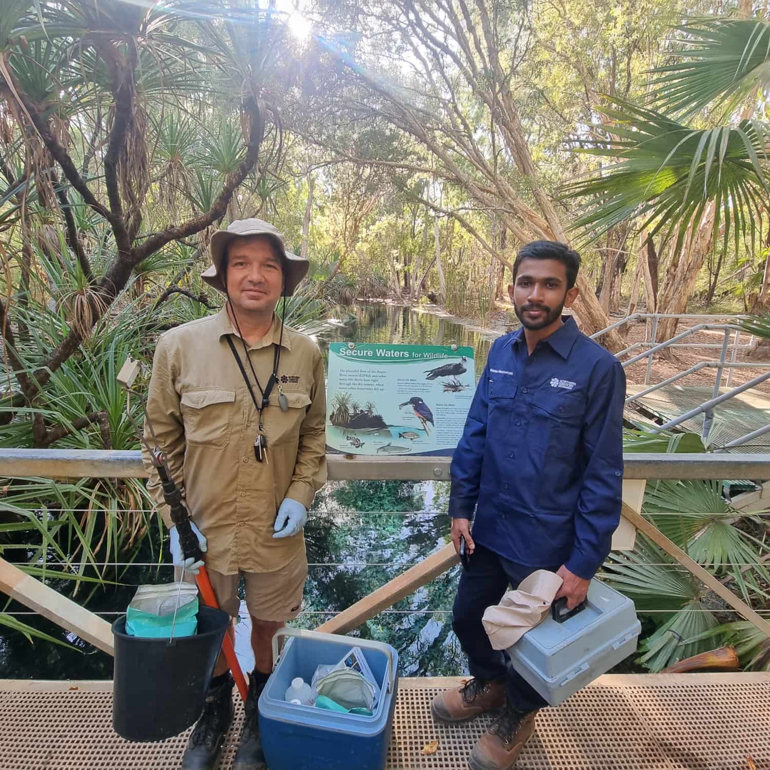 Water sampling the springs of the Roper River catchment