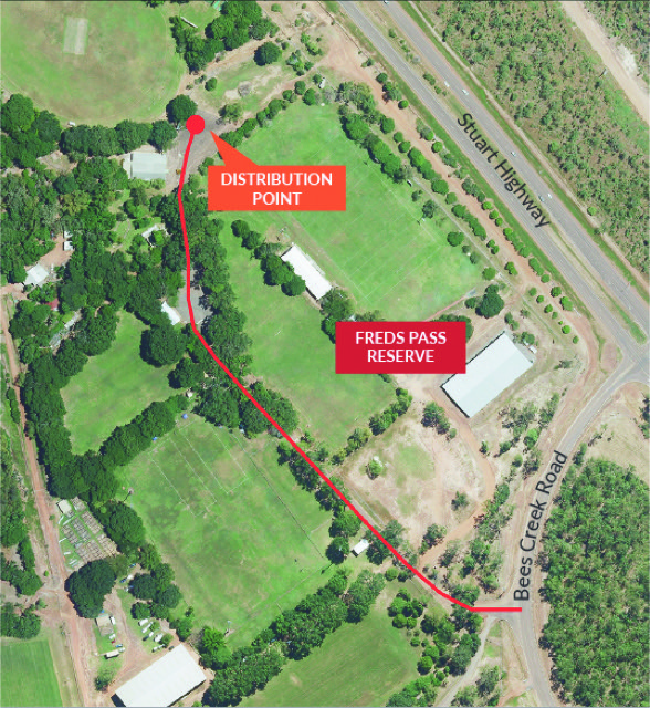 A map of Freds Pass Reserve indicating the location of the Weeds branch