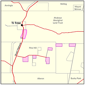 Ti Tree locality map