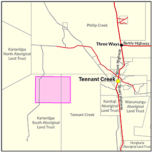 Tennant Creek West locality map
