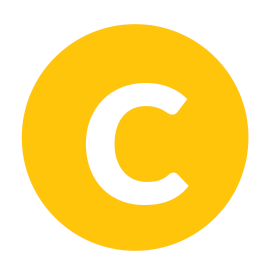 A yellow icon with the capital letter C in the centre.